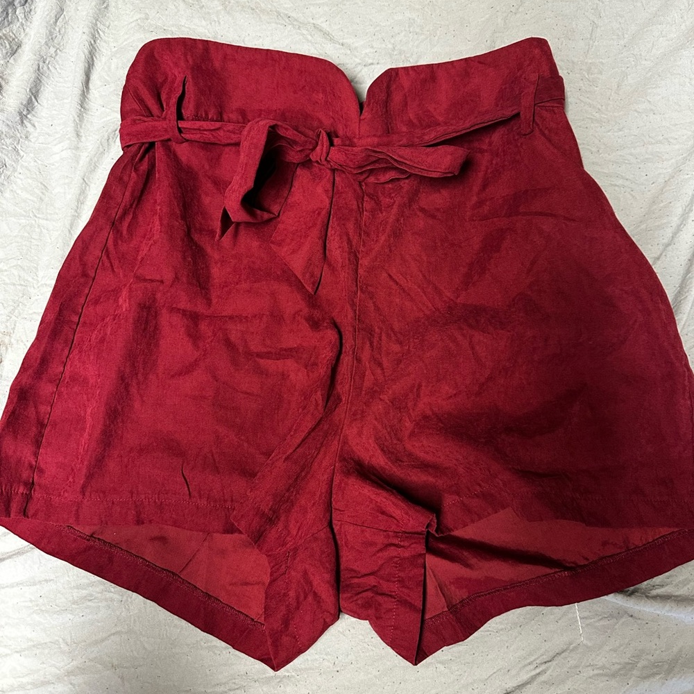 Raspberry high waisted shorts